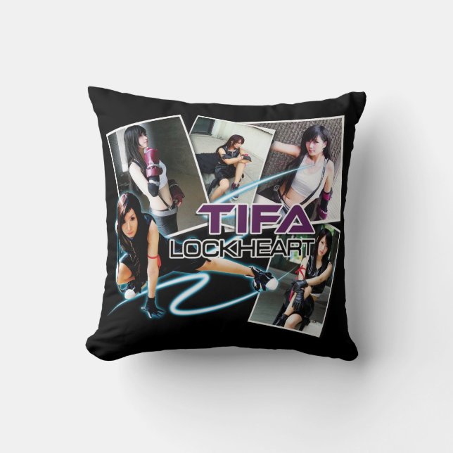 Tifa LockHeart Black Pillow Kissen (Vorderseite)