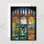 " Tiffanty gesteinigtes Glass Window Fall Landscha Postkarte (Vorne/Hinten)