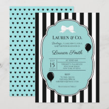 Tiffany and Co Baby Shower Herz-Einladung