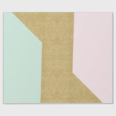 Tiffany Aqua Pink Rose Gold Pastel Geometrie Brida Geschenkpapier (Flach)