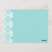 Tiffany Aquamarin Lace Tischnummer Card (Rückseite)