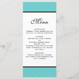 Tiffany Aquamarin Wedding Menu Menükarte