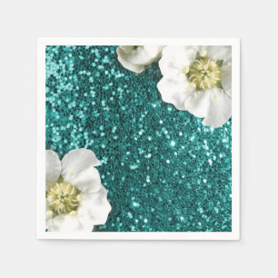 Tiffany Aquatic Beach Jasmine Glitzer Sequin Serviette