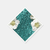 Tiffany Aquatic Beach Jasmine Glitzer Sequin Serviette (Ecke)