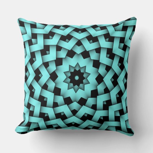 Tiffany Baby Blue Star Circle Petal Pattern Pillow Kissen (Vorderseite)