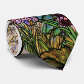 Tiffany beflecktes Glas-Iris u. Magnolien-Krawatte Krawatte (Gerollt)