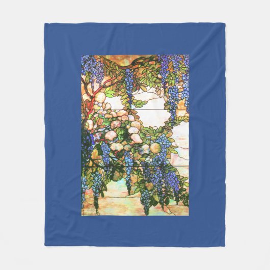 Tiffany beflecktes Glaswisteria-BlumenBlumen Fleecedecke (Vorderseite)