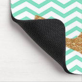 Tiffany-Blau und Goldanker Mousepad (Ecke)