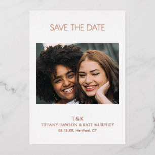 Tiffany Bold Moderne Hochzeit - Termin vormerken Folieneinladung