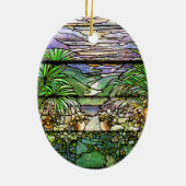 Tiffany-Buntglas-Natur-Verzierung Keramik Ornament (Hinten)