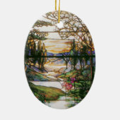 Tiffany-Buntglas-Natur-Verzierung Keramik Ornament (Hinten)