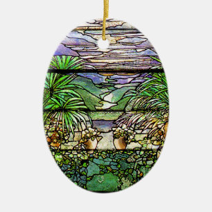Tiffany-Buntglas-Naturschmuck Keramik Ornament