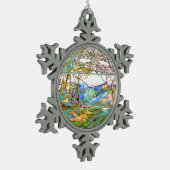 Tiffany-Buntglas-Schneeflocke-Verzierung Schneeflocken Zinn-Ornament (Links)