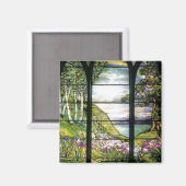 Tiffany-Buntglas-Schwertlilien-Blumen Floral Magnet (Vorderseite/Rückseite)