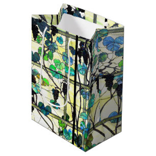 Tiffany-Buntglas-Weinberg-Trauben-Geschenk-Tasche Mittlere Geschenktüte
