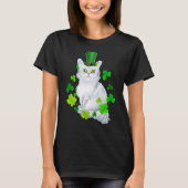 Tiffany Cat Kleeblatt Happy St Patrick's Day Cat T-Shirt (Vorderseite)