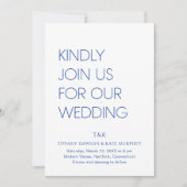 Tiffany Cobalt Blue Bold Modern Wedding Einladung (Vorderseite)