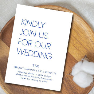 Tiffany Cobalt Blue Bold Modern Wedding Einladung