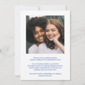 Tiffany Cobalt Blue Bold Modern Wedding Save The Date (Rückseite)