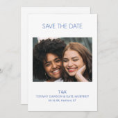 Tiffany Cobalt Blue Bold Modern Wedding Save The Date (Vorne/Hinten)