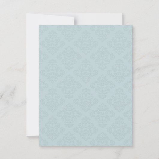 Tiffany Damask Monogram Probe Dinner Card Einladung (Rückseite)