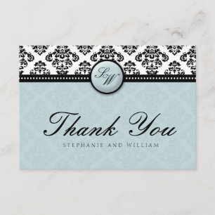 Tiffany Damask Monogram Wedding Danke Card
