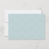 Tiffany Damask Monogram Wedding Danke Card (Rückseite)