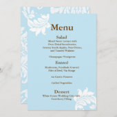 Tiffany Damask Wedding Menu Menükarte (Vorne/Hinten)