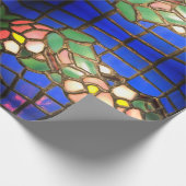 Tiffany Dogwood Stated Glass Wrapping Paper Geschenkpapier (Ecke)