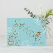 Tiffany Floral Wedding Save the Date Einladung (Stehend Vorderseite)