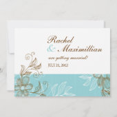 Tiffany Floral Wedding Save the Date Einladung (Rückseite)