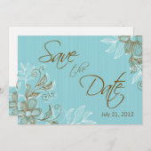 Tiffany Floral Wedding Save the Date Einladung (Vorne/Hinten)