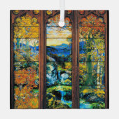 Tiffany gestanztes Glasfenster Falllandschaft Ornament Aus Glas (Rückseite)