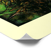 Tiffany gesteinigte Pfauenparrots Print Poster (Ecke)