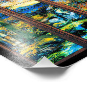 Tiffany Glasfenster Landschaft Fotodruck (Ecke)