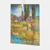 Tiffany-Glasfenster-Swans Ornament Aus Glas (Vorderseite links)