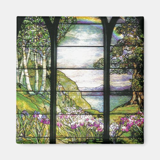 Tiffany Glass Iris Blume Bloral Magnet (Vorne)