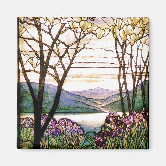 Tiffany Glass Iris Blume Bloral Magnet (Vorne)