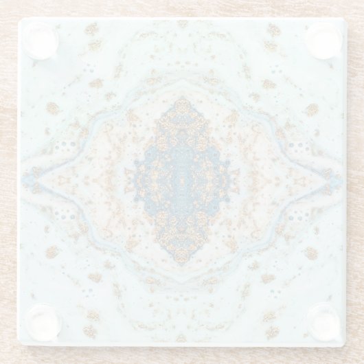 Tiffany Gold: Luxus Marmor Nahtlos Glasuntersetzer (Rückseite)
