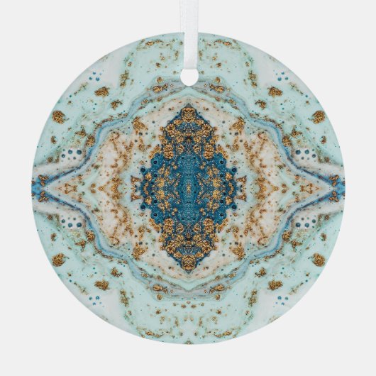 Tiffany Gold: Luxus Marmor Nahtlos Ornament Aus Glas (Rückseite)