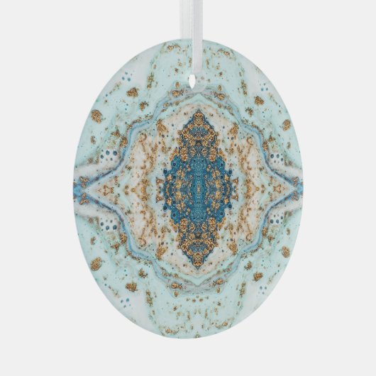 Tiffany Gold: Luxus Marmor Nahtlos Ornament Aus Glas (Vorderseite Rechts)