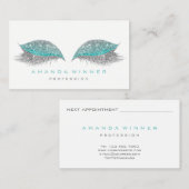 Tiffany Gray Glam Lashes Makeup Glitzer Terminkarte (Vorne/Hinten)