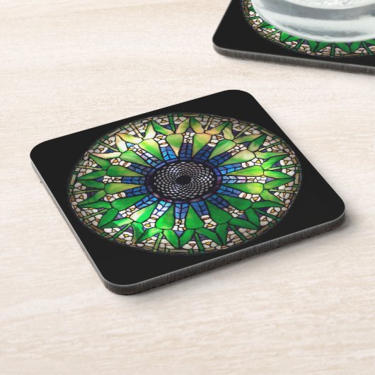 Tiffany grünes Korken-Untersetzer-Set Untersetzer (Linke Seite)