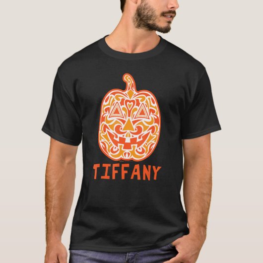 Tiffany Halloween Sugar Skull Design T-Shirt (Vorderseite)