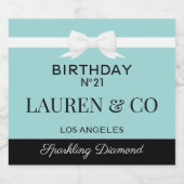 Tiffany Inspired Birthday Beverage Bottle Label  Schaumweinetikett (Einzelnes Label)