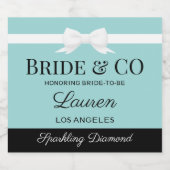 Tiffany Inspired Bride Beverage Bottle Label  Schaumweinetikett (Einzelnes Label)