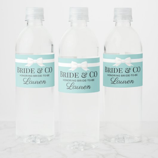 Tiffany Inspired Bride & Co Beverage Bottle Label  Wasserflaschenetikett (Flaschen)