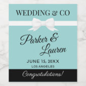 Tiffany Inspired Wedding Beverage Bottle Label  Weinetikett (Einzelnes Label)