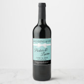 Tiffany Inspired Wedding Beverage Bottle Label  Weinetikett (Vorderseite)