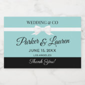 Tiffany Inspired Wedding Favor Bottle Label  Schaumweinetikett (Einzelnes Label)